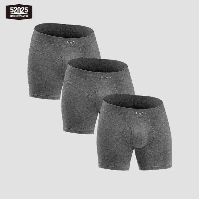 52025 Men's Cotton Modal Boxer Briefs – Ultra-Soft Breathable Underwear with Extended Coverage, All-Day Comfort and Modern Fit