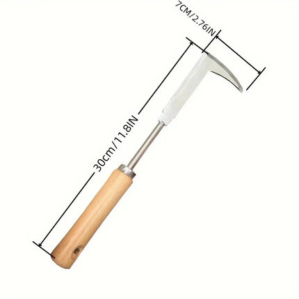 Stainless Steel Gap Weeding Tool L-Shaped Garden Weeder Hand Tool for Pavement Crack Weed Removal Yard Patio Driveway Lawn Care