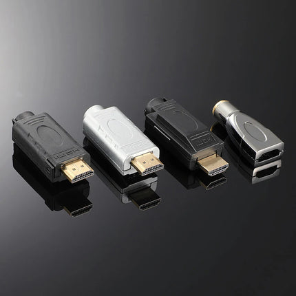 Solder-Free HDMI Male Connector Plug with Shell Kit - Easy DIY Upgrade for Repairing HDMI Cable Ends & Wires