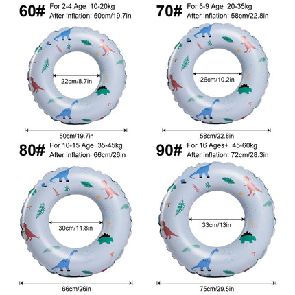1PC Inflatable Swim Ring, Adult Pool Floats, Ocean Print Swimming Circle Summer Beach Water Toy Pool Party Ring