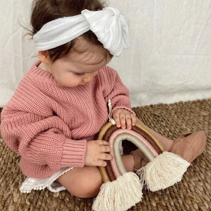 MISOWMNJOY Children Boy Girl Knit Sweater for Winter Kids Clothes Causal Solid Color Long Sleeve Pullover Tops Toddler Jumpers