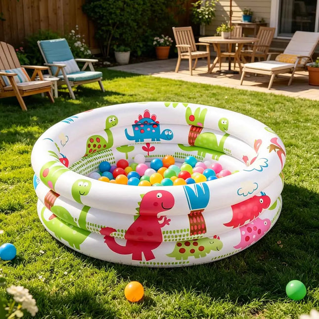 1PC Round Inflatable Ball Pit Pool Dinosaur Pattern PVC Water Pool Portable Outdoor Garden Swimming Pool