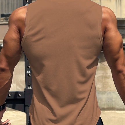 6XL Plus Size men sleeveless tank top round neck moisture absorbent sweat drying tank top suitable for summer gym sports tops