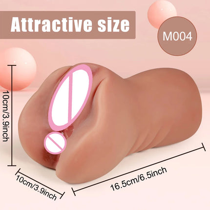 Realistic Dildo Soft Penis and Vagina 2-in-1 Masturbator Cup Vagina Masturbation Blowjob Adults Sex Toys for Male Masturbator 18