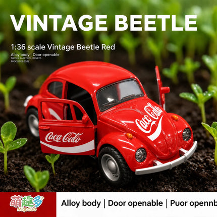 Retro Alloy Volkswagen Beetle Collectible Car Model Display Toy Metal Vehicle for Children Vintage Bug Collectibles