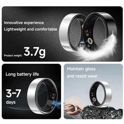 New Smart Ring Sleep Monitoring Multi-function Blood Oxygen Measurement Blood Pressure Multi-sports Mode Low Power Consumption