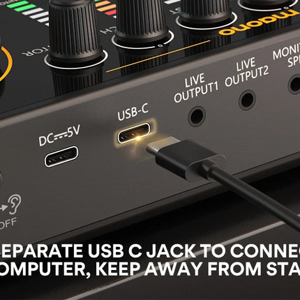 maonocaster AME2 Sound Card Maonocaster Audio Interface Podcast Equipment Studio All-In-One Mixer for Live Streaming,Guitar,PC