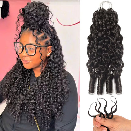 Burmese Curly Feathered Human Crochet Hair For Braiding Boho Braids 100% Human Hair Extensions Miracle Knots Crochet Human Hair