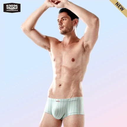 52025 Premium Striped Modal Boxers – Enhanced Large Support Pouch, Ultra-Smooth Ribbed Texture and Sculpted Comfortable Fit