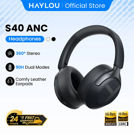 HAYLOU S40 ANC Wireless Headphone 50dB Noise Canceling Hi-Res 3D Spatial Audio Earphone with LDAC Bluetooth 6.0 Over Ear Headset