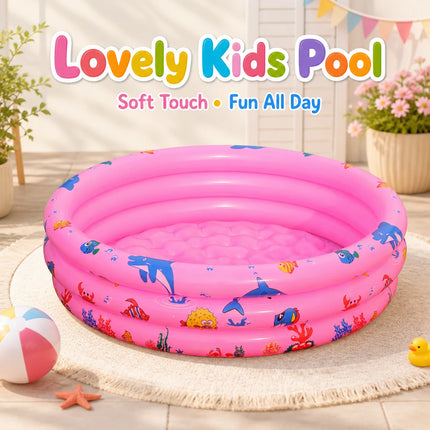 1PC Blue Ocean Inflatable Swimming Pool Round, Portable Above Ground Pool, Thickened PVC Outdoor Backyard Summer Water Play Pool