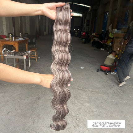 Magicae 30Inch 200g/Pc Chocolate Ombre Brown Orange Blond P27/613 Bio Body Wave Grey High Temperature Synthetic Hair Extension