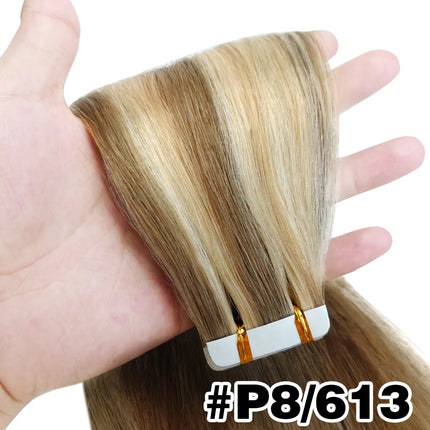 Straight Tape in Human Hair Extension for Women High Quality Brazilian Human Hair Adhesive Tape in Hair Skin Weft Hair Extension