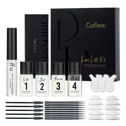 Gollee 4-6 Weeks Lash Lift and Tint Kit Brow Lamination Semi-permanent Eyebrow Tint Set Nature Black Eyelash Lifting Perm Makeup