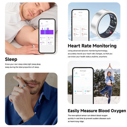 2026 Smart Ring Health Tracking High-capacity Battery IP68 Waterproof Real-Time Blood Oxygen Monitoring Lightweight Design