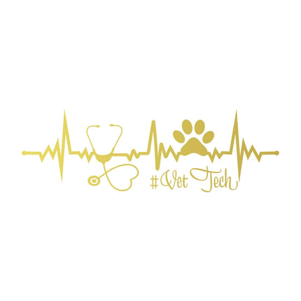 Dog and Cat Silhouette Heartbeat Vinyl Wall Stickers Pet Veterinary Shop Window Decal Car Laptop Removable Decal Veterinary Gift