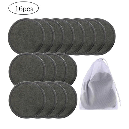 10/16/20Pcs Reusable Bamboo Cotton Make Up Remover Pads Washable Triple Layer Facial Skin Care Wipe Pads Cleaning Pad with Bag