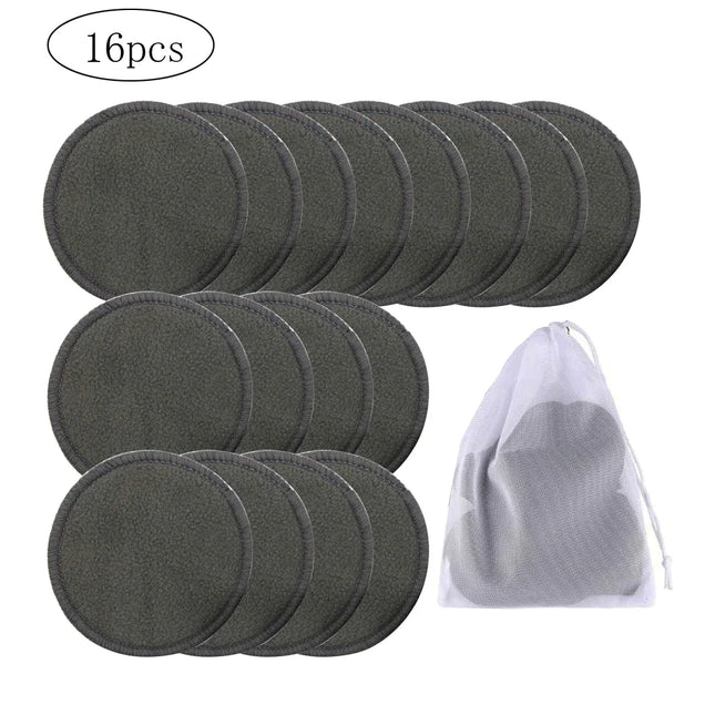 10/16/20Pcs Reusable Bamboo Cotton Make Up Remover Pads Washable Triple Layer Facial Skin Care Wipe Pads Cleaning Pad with Bag