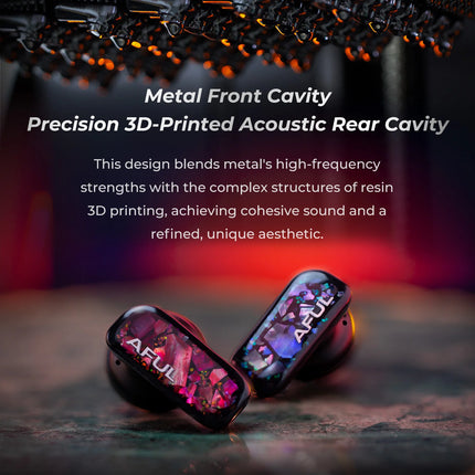 AFUL PolarNight Open-Back Acoustic Flat Head Earbuds 15.4mm Dynamic Driver HiFi Flathead Earphone with MMCX Detachable Cable