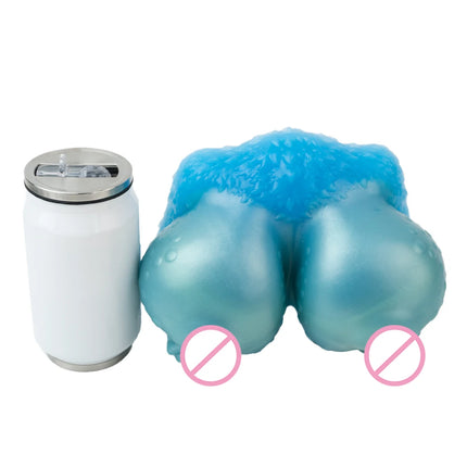 GEEBA Ultra-Realistic Blue Silicone Male Stroker Fantasy Breast Modeling Premium Adult Men Masturbator Body-Safe Adult Onahole