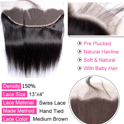 16A Lace Frontal Only 13x4 Water Wave Closure Human Hair Brazilian Lace Front Closure Deep Water Kinky Curly Straight Wave Lace