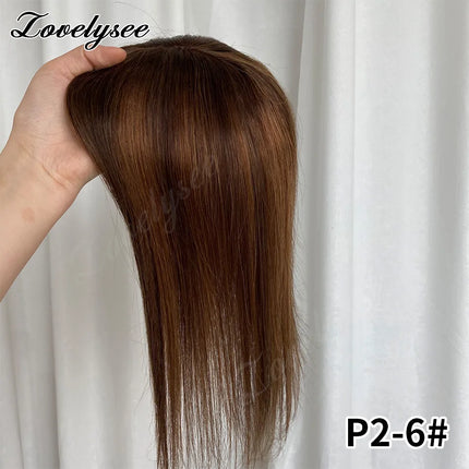 12x13cm Skin Scalp Topper Hair Piece Clip in Natural Hair Topper for Women 10"-14" Straight Brazilian Remy Human Hair Topper