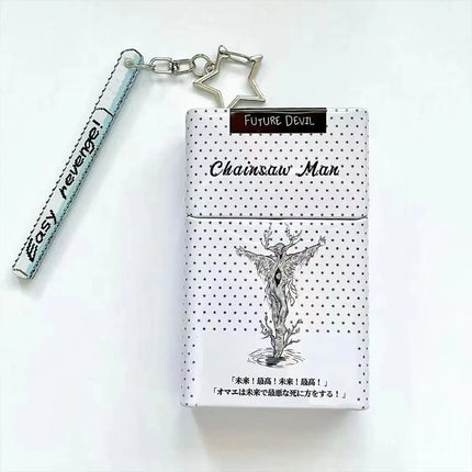 Anime Pixel Style Acrylic Cigarette Keychain | Fan Made Chainsaw Man Easy Revenge Collectible Keychain for Anime Lovers