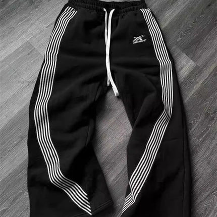 Casual Loose Straight Leg Pants Striped 2025 Summer Fashion Trend Brand Street Hip-hop Jogging Men's Women's Harajuku Sweatpants