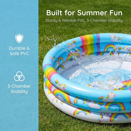 1PC Portable Inflatable Ball Pit Unicorn Rainbow Round Blow Up Pool Indoor Outdoor Ball Pool Summer Pool