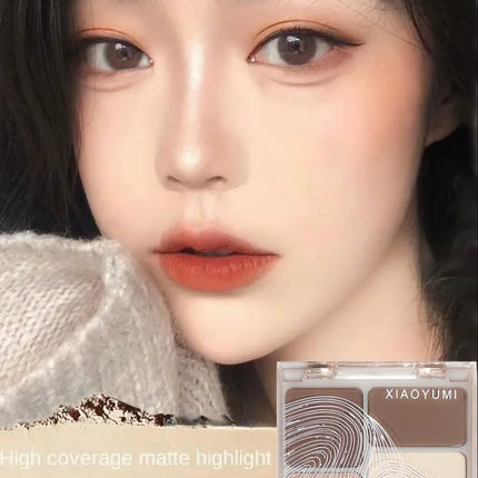 Natural Stereoscopic Face Powder Palette  Matte Bronzer  Contour Shading  Multifunctional Highlighter  Cosmetic Blush gift