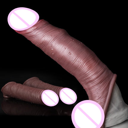 Realistic Penis Extender Soft Silicone Condom Enlargement Penis Sleeve Sex Toys for Men Sexual Tools Reusable Condom Cock Sleeve