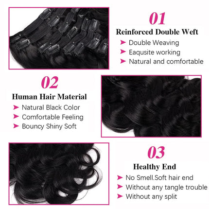 Clip In Hair Extensions Brazilian Body Wave 100% Unprocessed Brazilian Remy Virgin Human Hair Clip Ins 120G/240G 8 Pcs/Lot