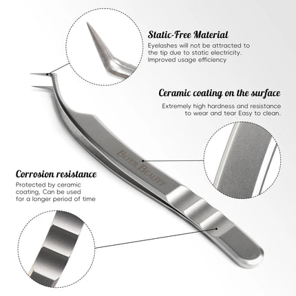 Anti-Static Tweezers Eyelash Extension Professional High Precision Volume Tweezer Stainless Steel Tweezers Antislip Makeup Tool