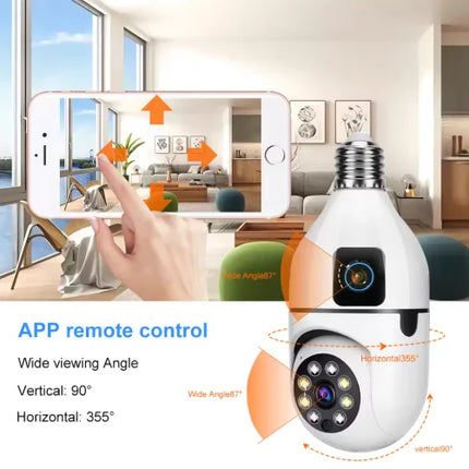 2MP WiFi HD Dual Lens Mini Wireless Cameras Security Camera with Audio Two-way Audio Motion Detection Auto Alarm V380 PRO