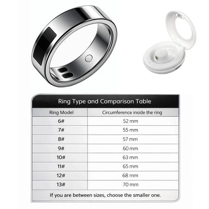 Qino K21 Smart Ring Health Monitor with Smart Touch Information vibration alert 5ATM Waterproof Skin Temperature Measurement