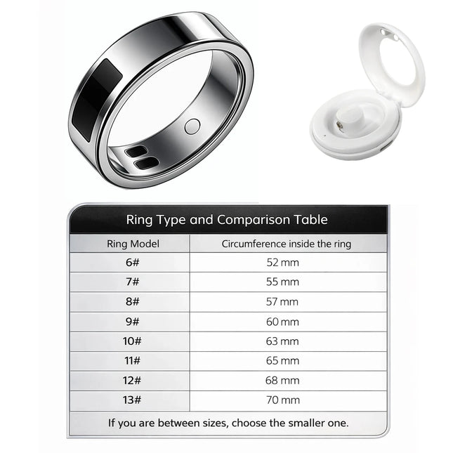 Qino K21 Smart Ring Health Monitor with Smart Touch Information vibration alert 5ATM Waterproof Skin Temperature Measurement