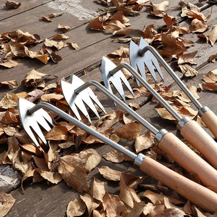 Stainless Steel Grass Rooting Weeding Tool Garden Hook Puller With Handle For Easily Removing Weeds Planting Shovel Harvesting