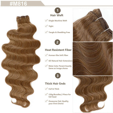 Magicae 30Inch 200g/Pc Chocolate Ombre Brown Orange Blond P27/613 Bio Body Wave Grey High Temperature Synthetic Hair Extension