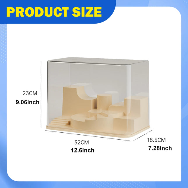 Figure Display Case Clear Dustproof Display Storage Box Showcase Display Shelf Storage Organizer Easy Access for Models 32cm