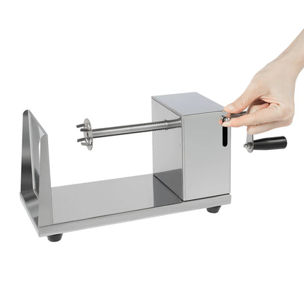 Stainless Steel Manual Potato Cutter for Home Restaurant Snack Bar, Tabletop Spiral Potato Slicer with 4 Blades & Non-slip Feet for Making Tornado Potatoes