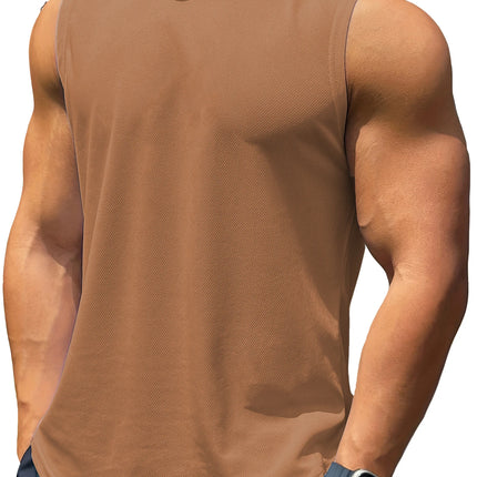 6XL Plus Size men sleeveless tank top round neck moisture absorbent sweat drying tank top suitable for summer gym sports tops