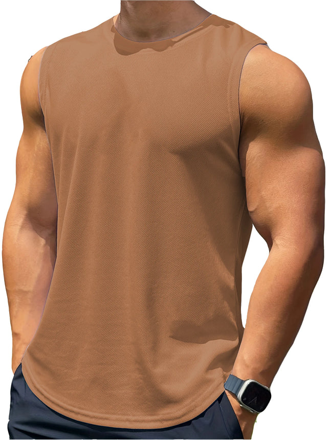 6XL Plus Size men sleeveless tank top round neck moisture absorbent sweat drying tank top suitable for summer gym sports tops