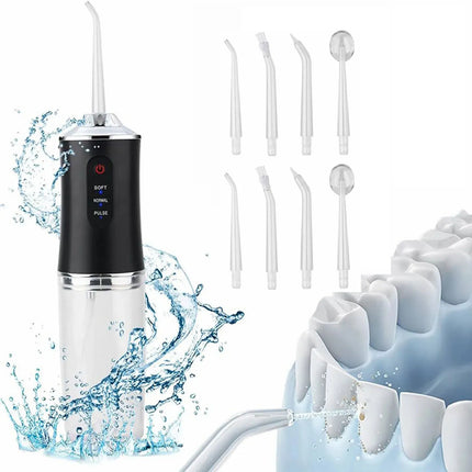 Water Flossers Portable Dental Irrigator Cordless Floss Irrigators Jet Rechargeable Oral Flossers Black Sets for Adults Braces