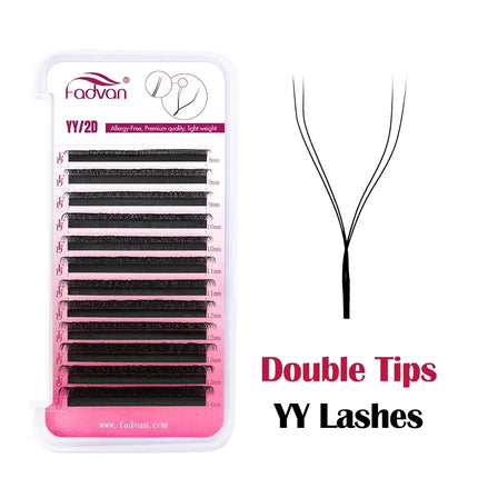 FADVAN YY Eyelashes Extension 2D/3D Faux Mink L+/L/LU(M)/C/D/DD 8-15mm Black/Brown Premade Fan Lashes Extension Makup Tools