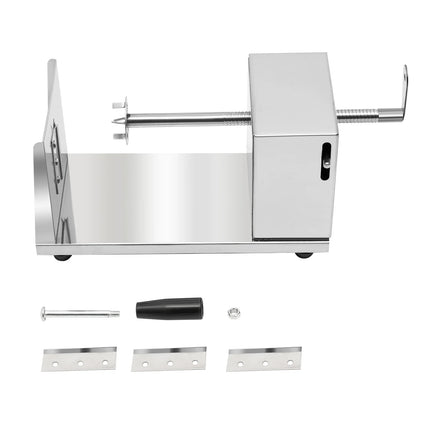 Stainless Steel Manual Potato Cutter for Home Restaurant Snack Bar, Tabletop Spiral Potato Slicer with 4 Blades & Non-slip Feet for Making Tornado Potatoes