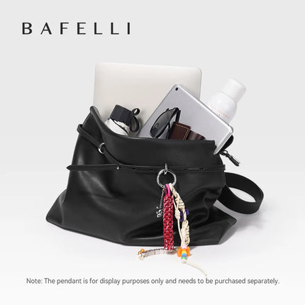Designer Genuine Leather Backpack - Light Luxury Commuter Tote Bag for Women Authentic Crossbody Laptop Tote with Large Capacit