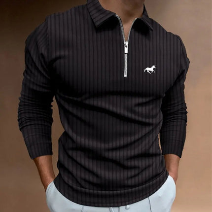 Men's Long Sleeve Zipper Polo Shirt Men's Casual Lapel Polo Shirt Fashionable Polo Shirt Casual Men's Polo Shirt Men's Top