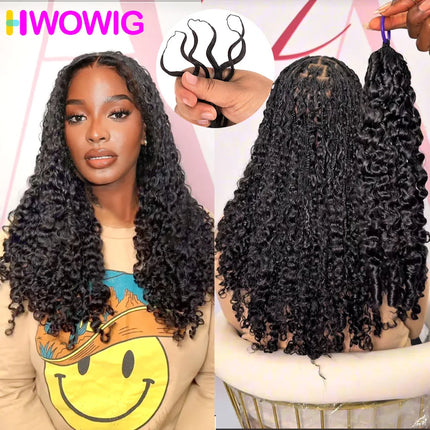 Burmese Curly Feathered Human Crochet Hair For Braiding Boho Braids 100% Human Hair Extensions Miracle Knots Crochet Human Hair