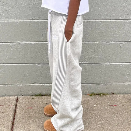 Casual Loose Straight Leg Pants Striped 2025 Summer Fashion Trend Brand Street Hip-hop Jogging Men's Women's Harajuku Sweatpants