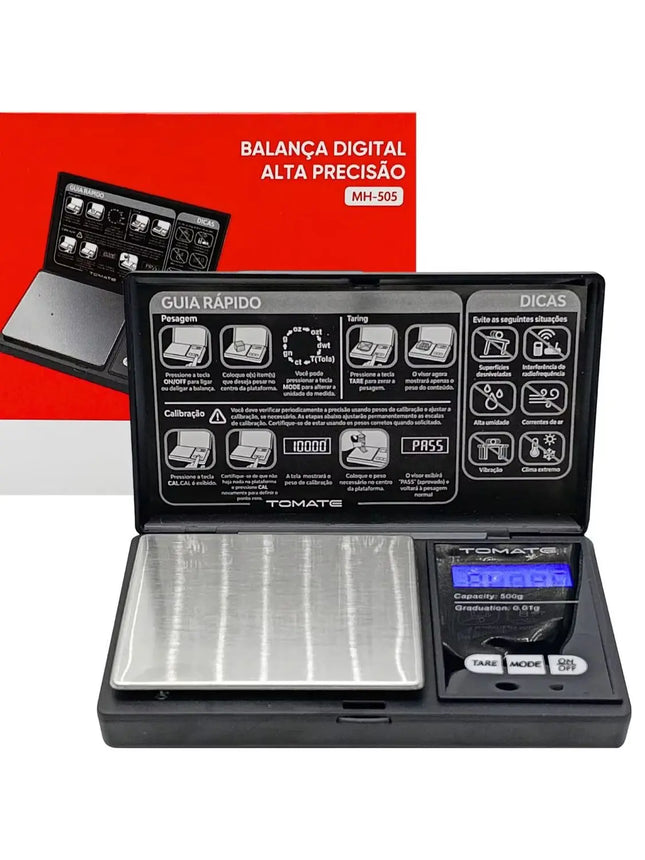 Mini High Precision Digital Scale Up To 500g With Compact And Portable Illuminated LED Display For Home And Professional Use